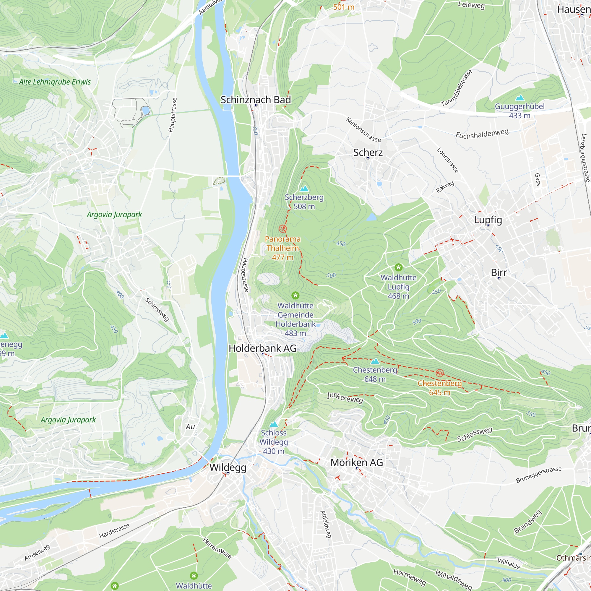Waldhütte Gemeinde Holderbank map