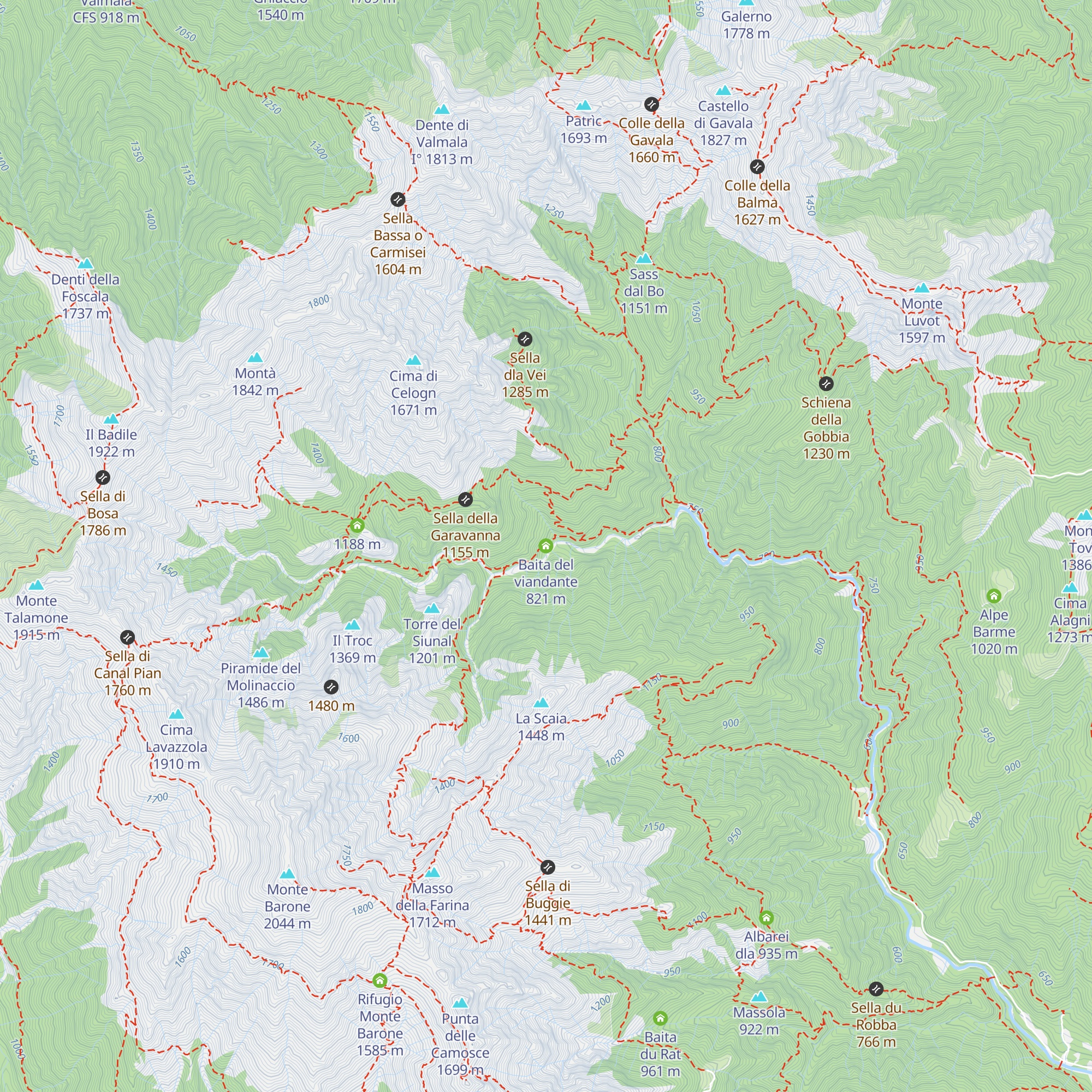 Baita del viandante map