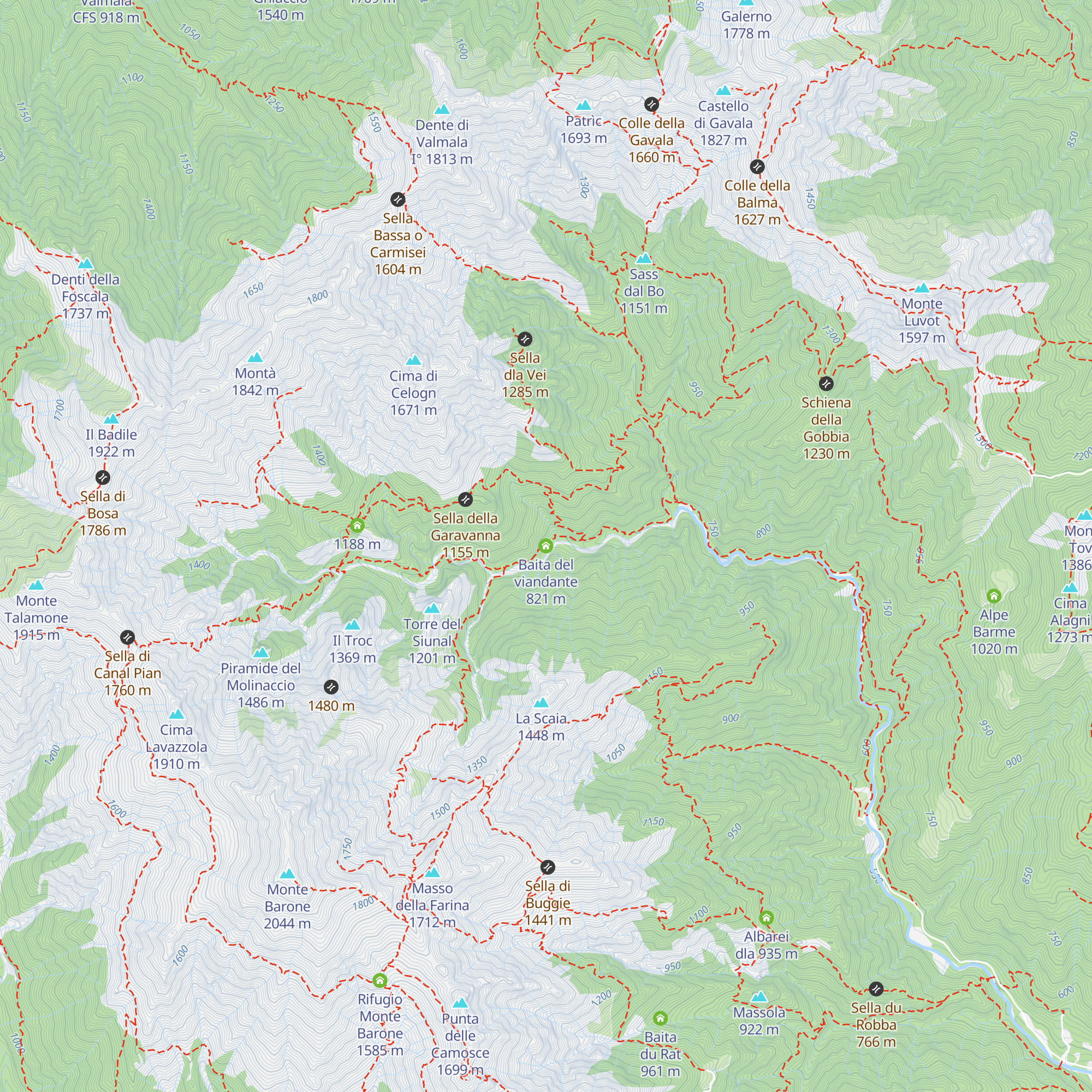 Baita del viandante map