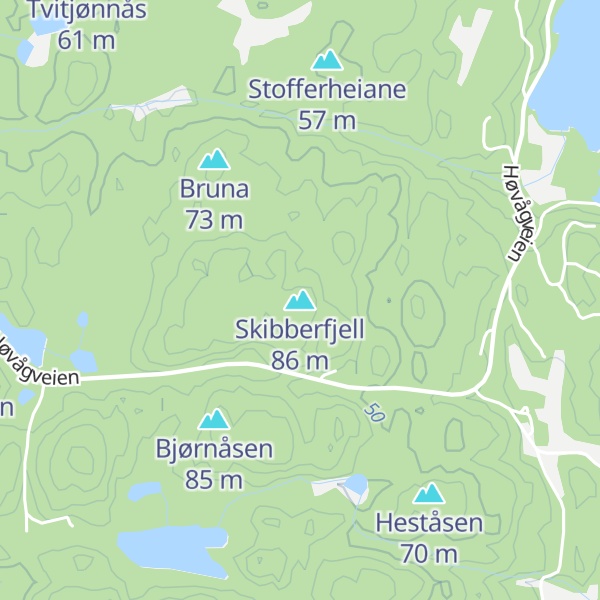 Map of Skibberfjell