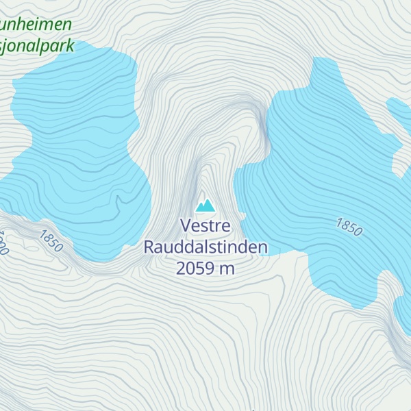 Map of Vestre Rauddalstinden