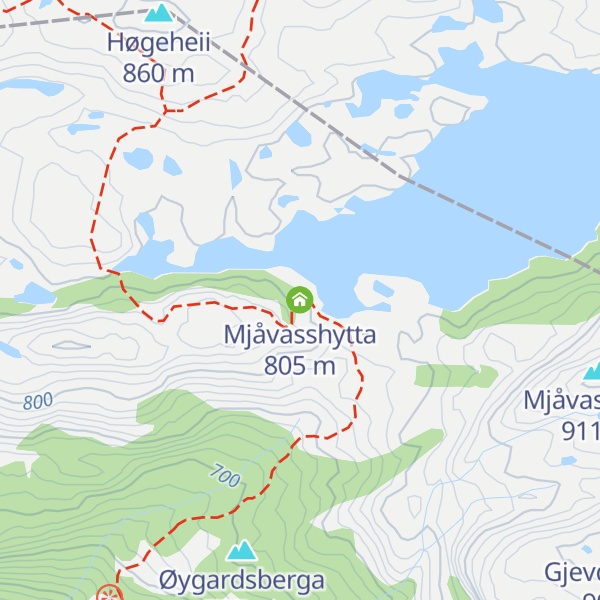 Map of Mjåvasshytta