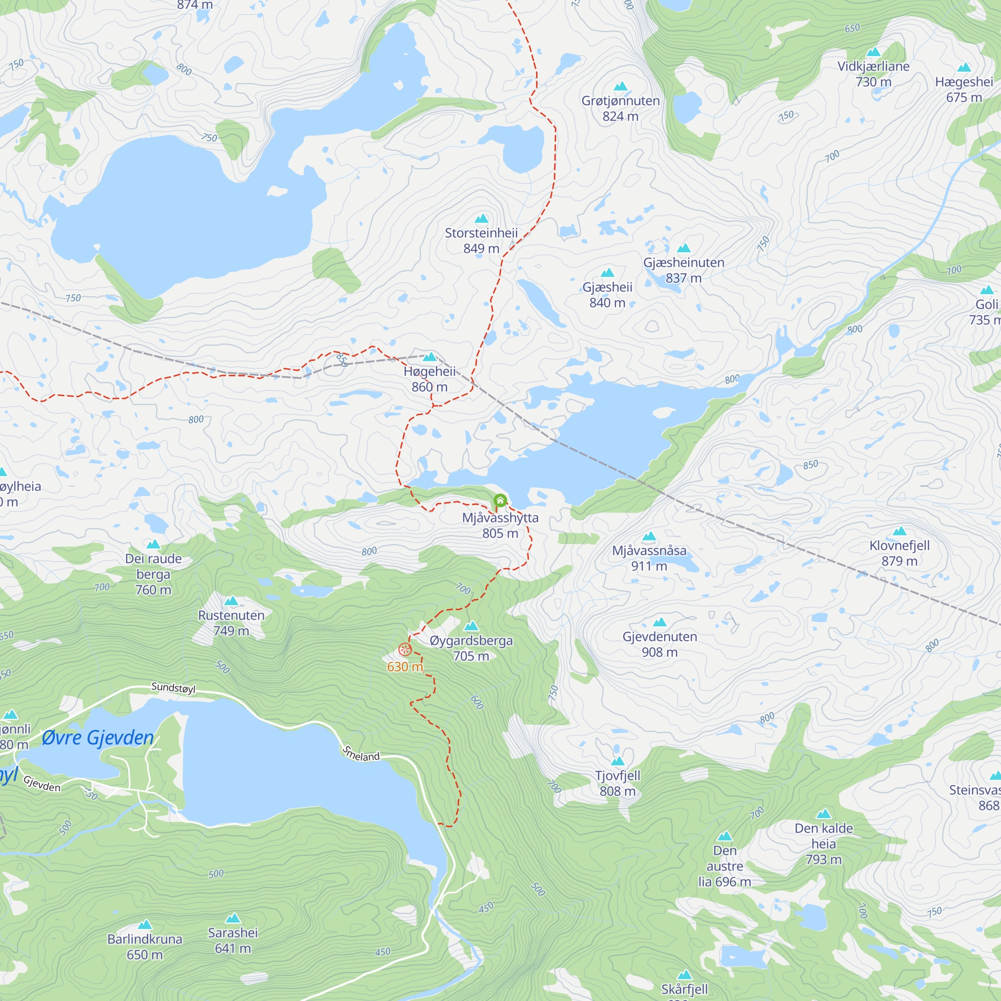 Mjåvasshytta map