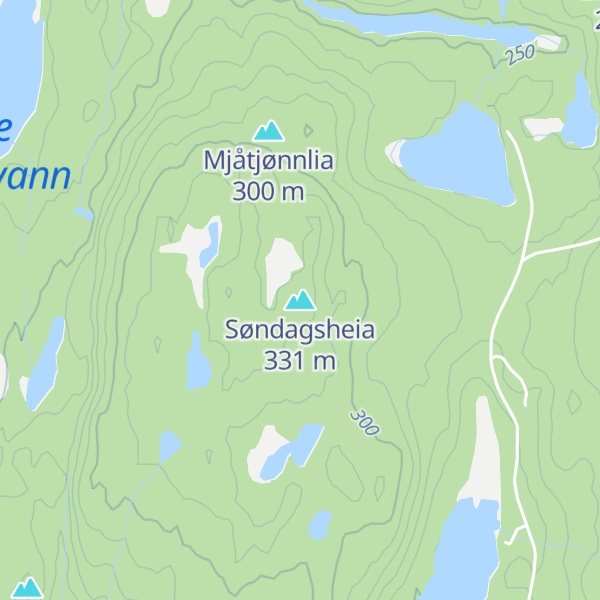 Map of Søndagsheia