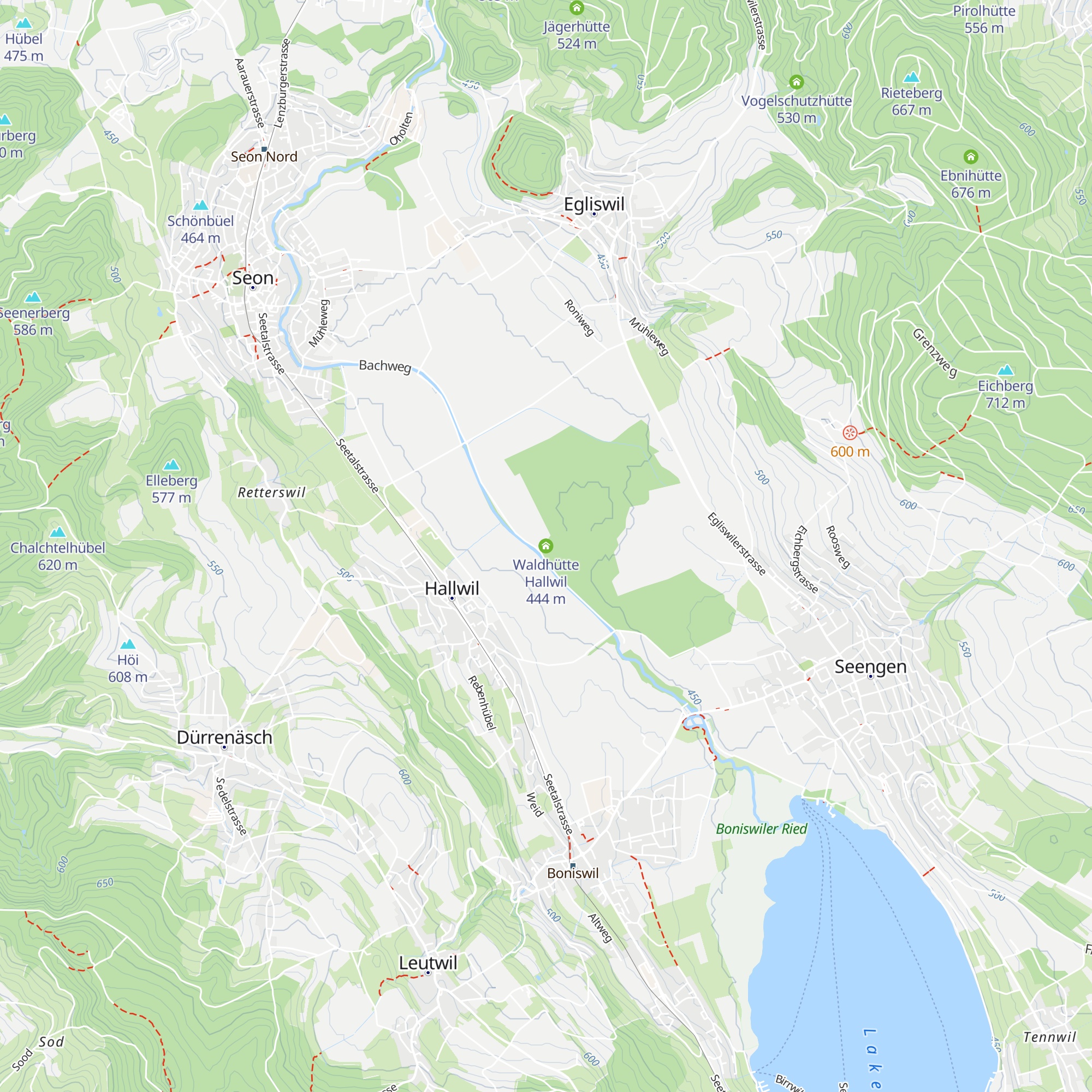 Waldhütte Hallwil map
