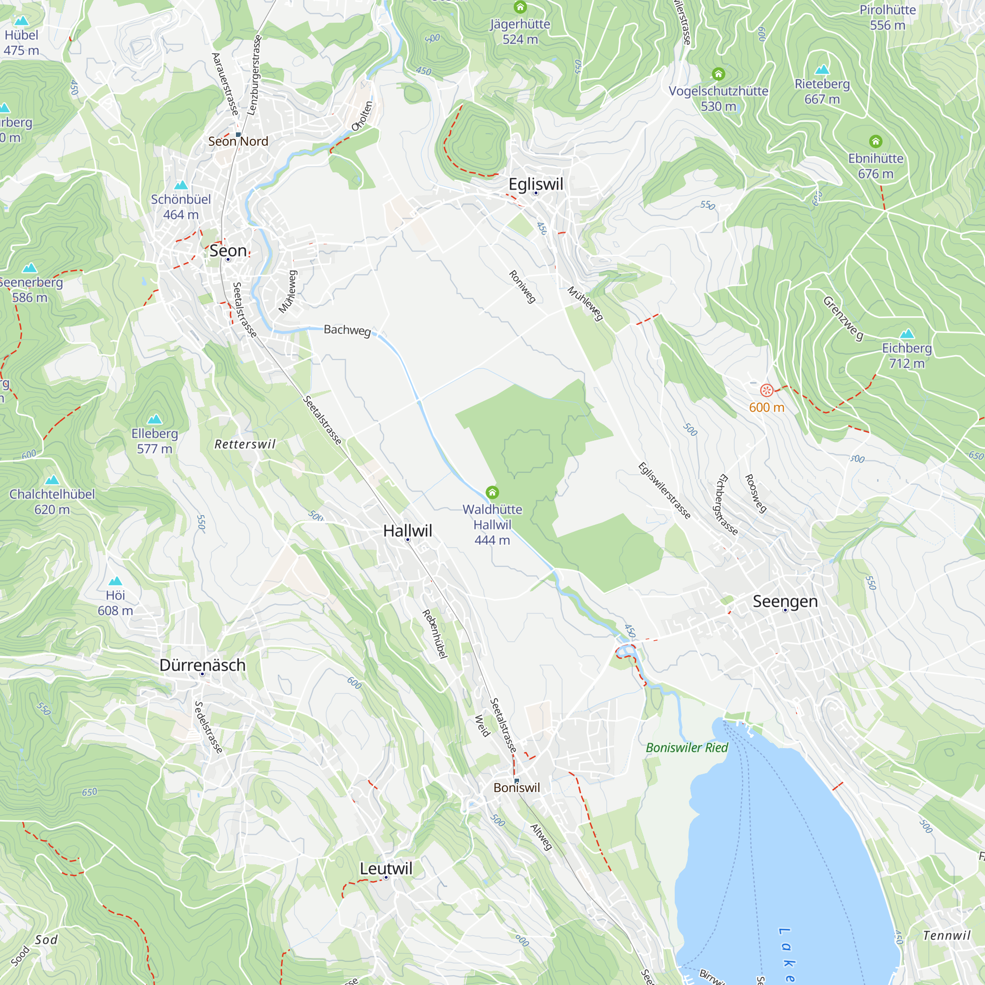 Waldhütte Hallwil map