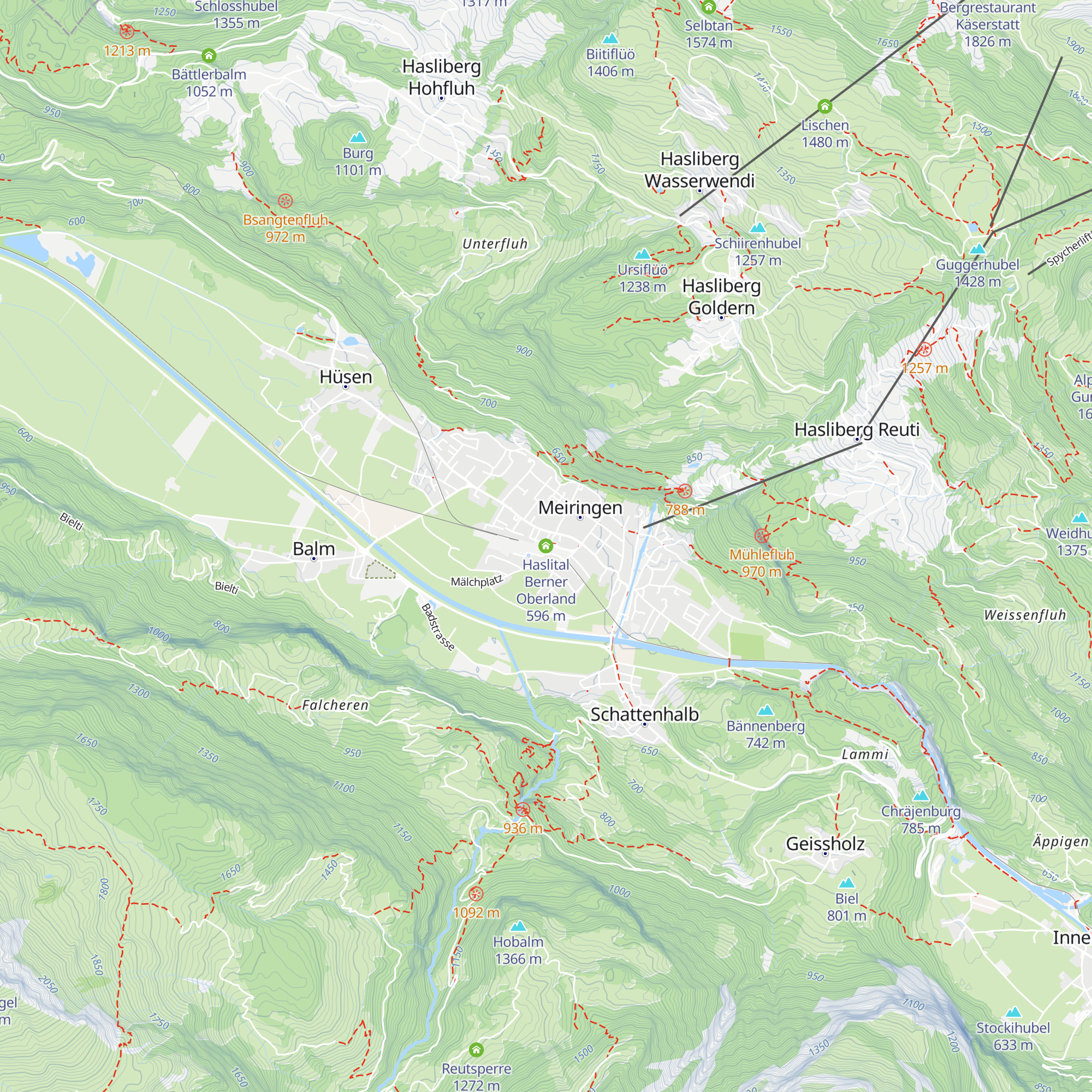 Haslital Berner Oberland map