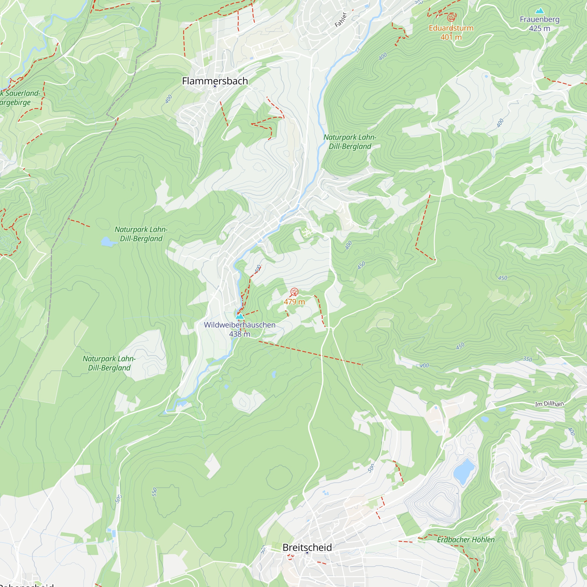 Blockhütte Langenaubach map
