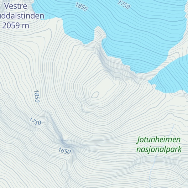 Map of Store Rauddalstinden