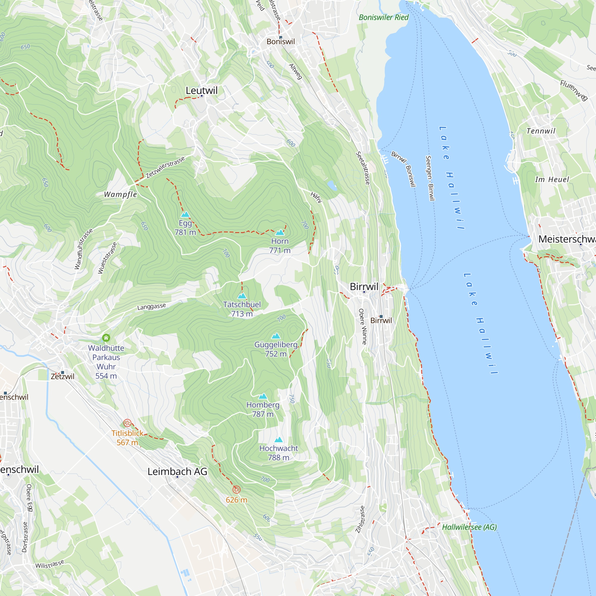 Waldhütte Birrwil map