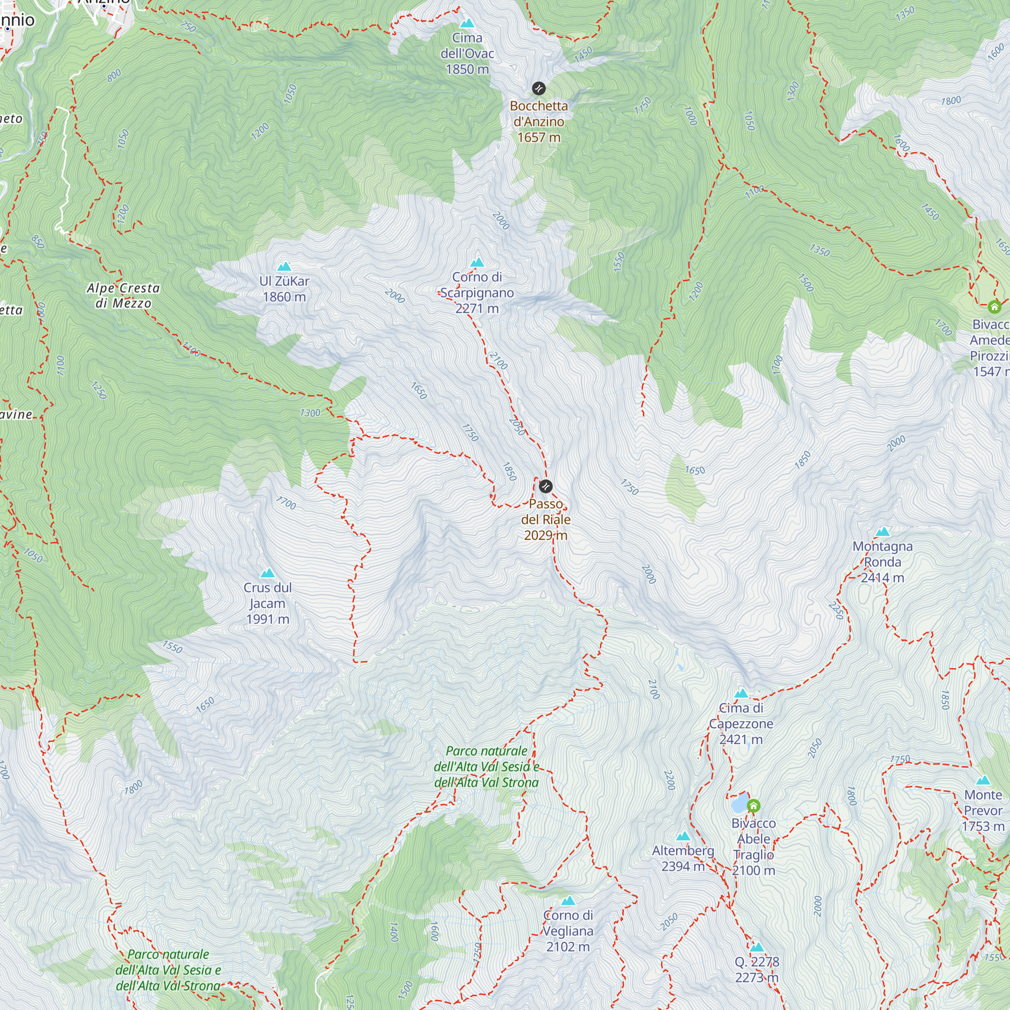 Bivacco Riale map