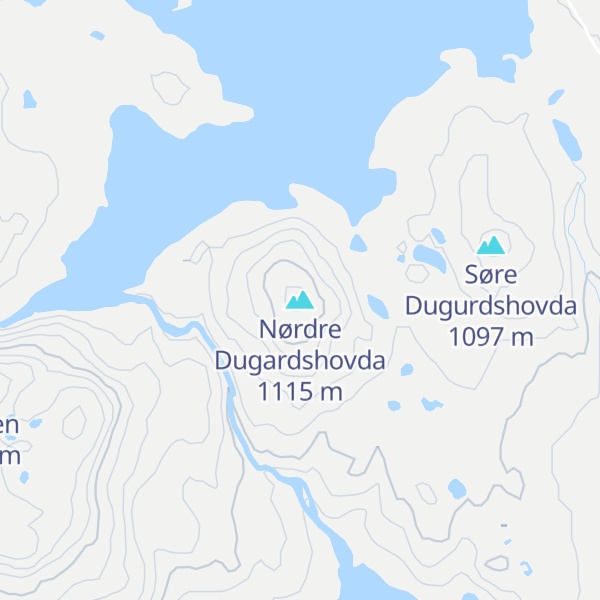 Map of Nørdre Dugardshovda