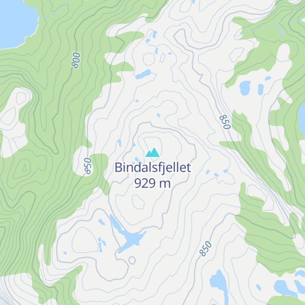 Map of Bindalsfjellet