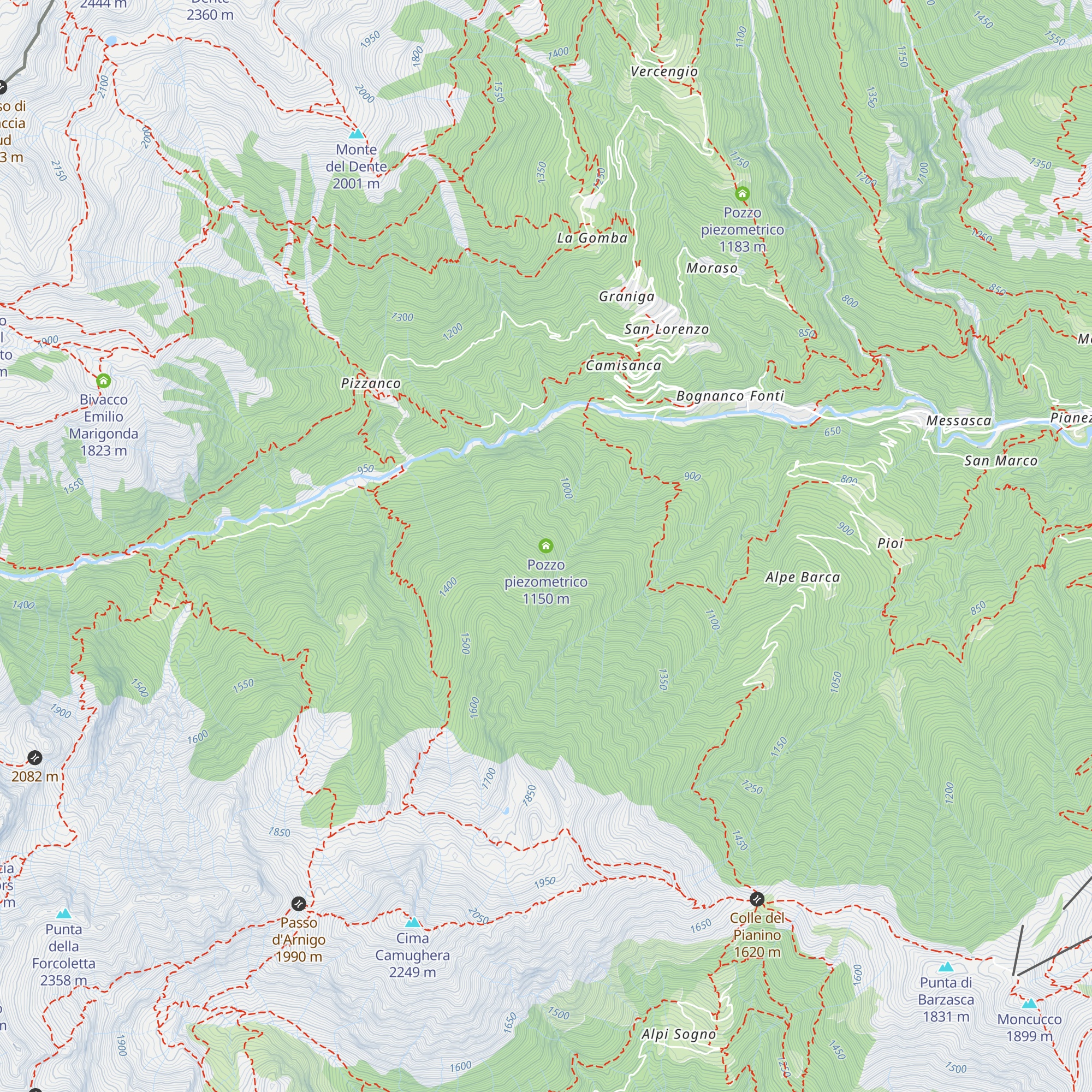 Pozzo piezometrico map