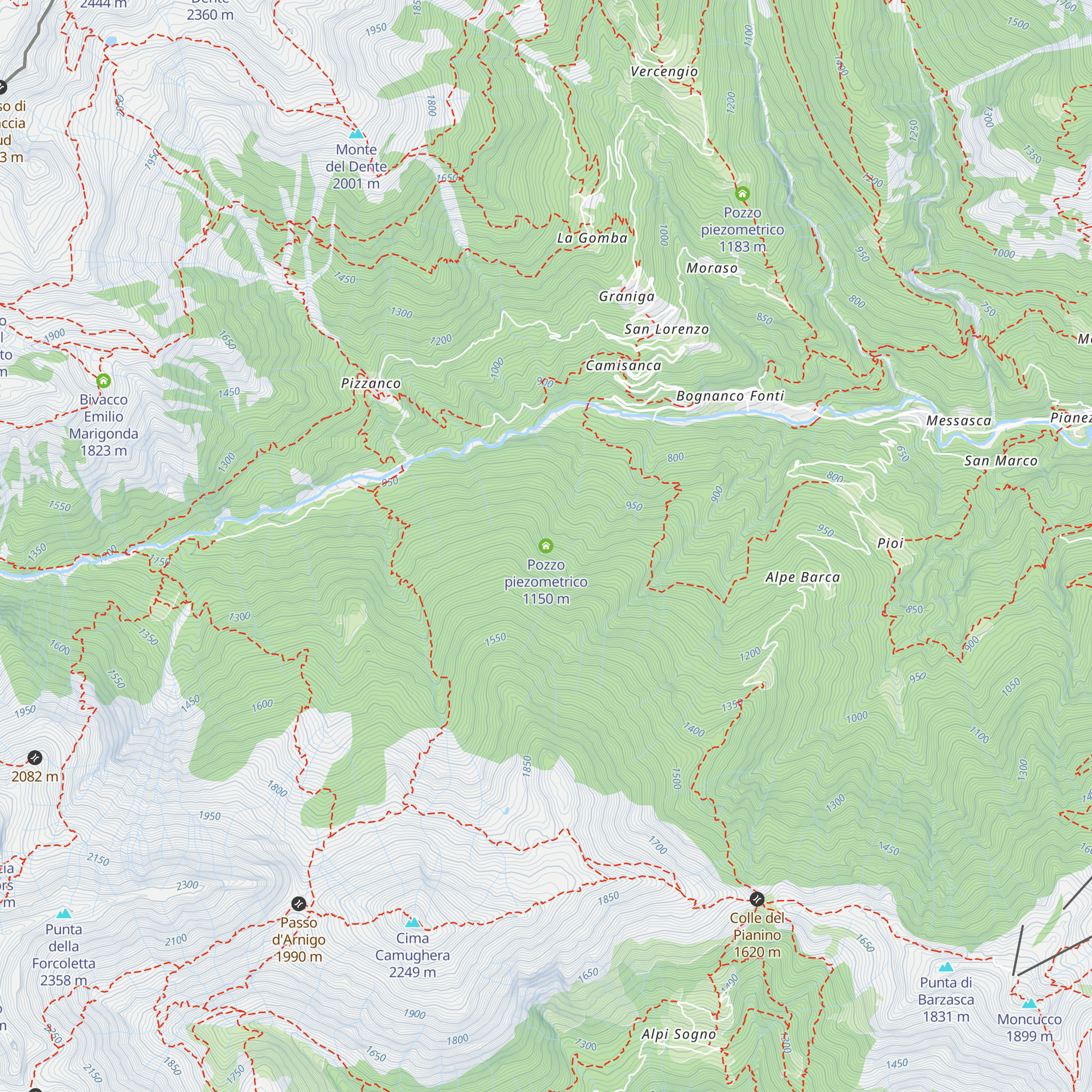 Pozzo piezometrico map