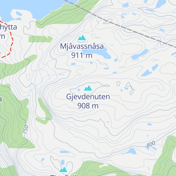 Map of Gjevdenuten
