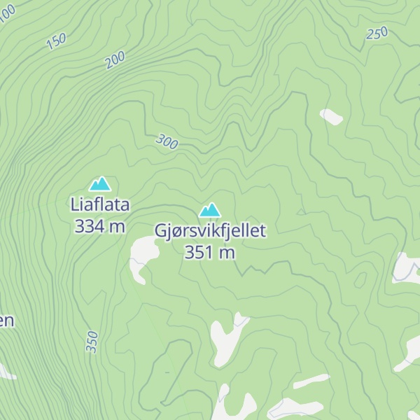 Map of Gjørsvikfjellet