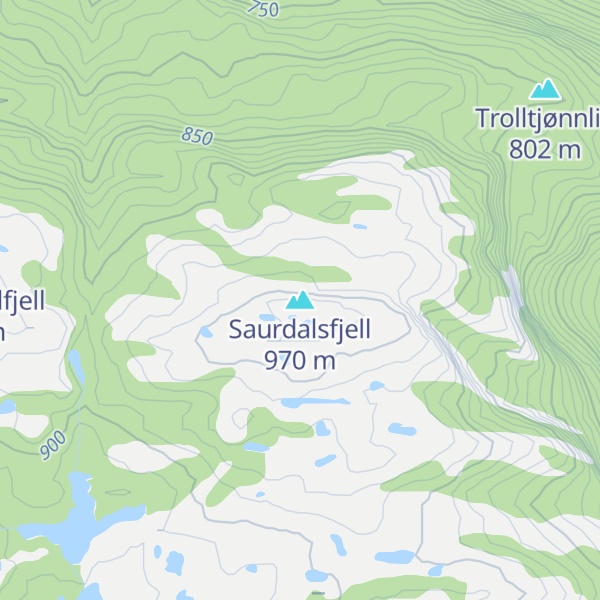 Map of Saurdalsfjell