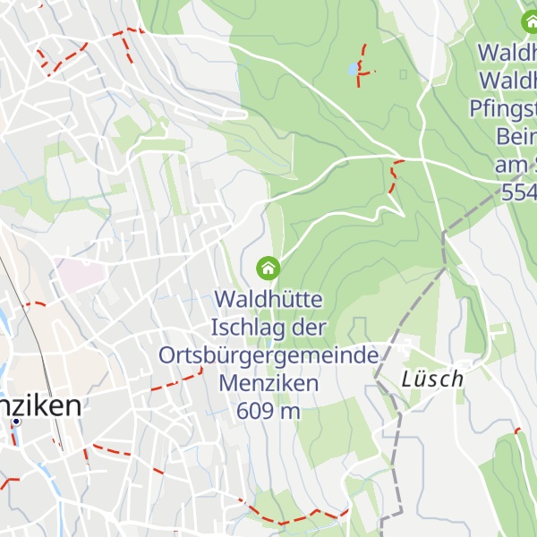 Map of Waldhütte Ischlag der Ortsbürgergemeinde Menziken