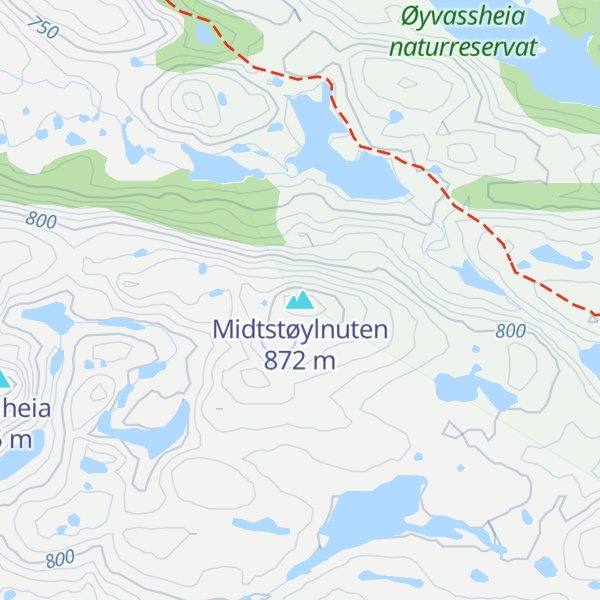 Map of Midtstøylnuten