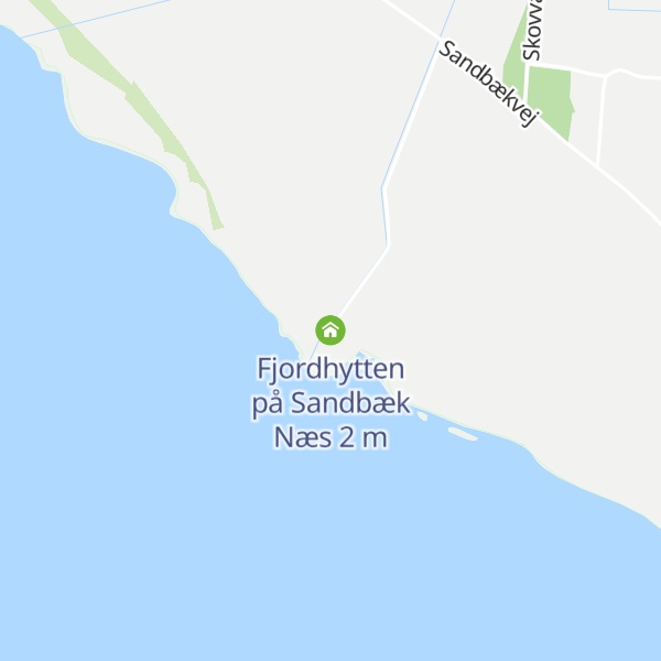 Map of Fjordhytten på Sandbæk Næs