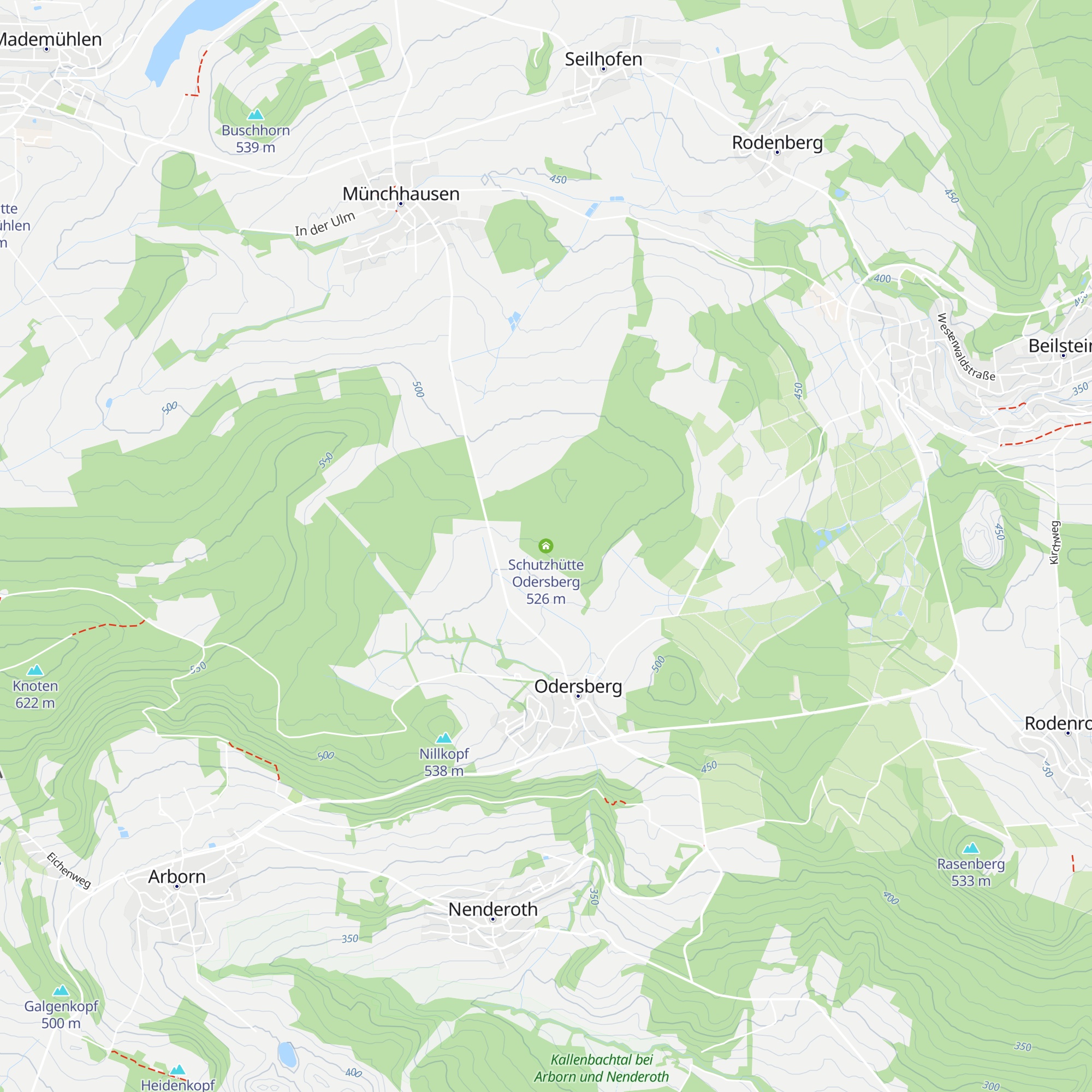 Schutzhütte Odersberg map