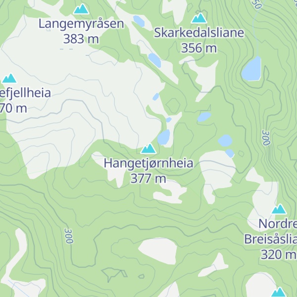 Map of Hangetjørnheia