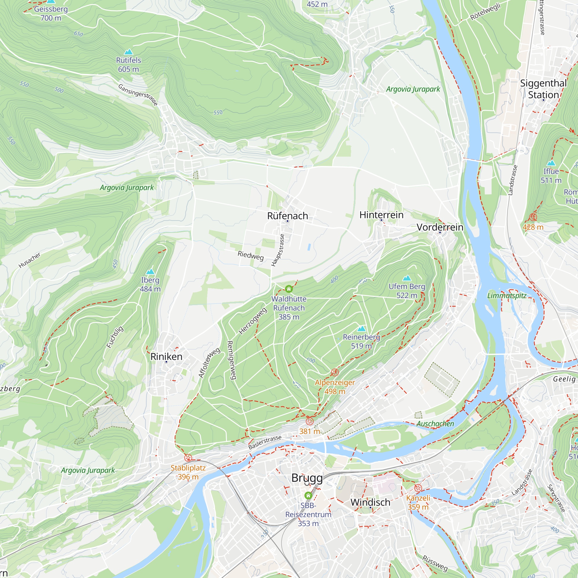 Waldhütte Rüfenach map