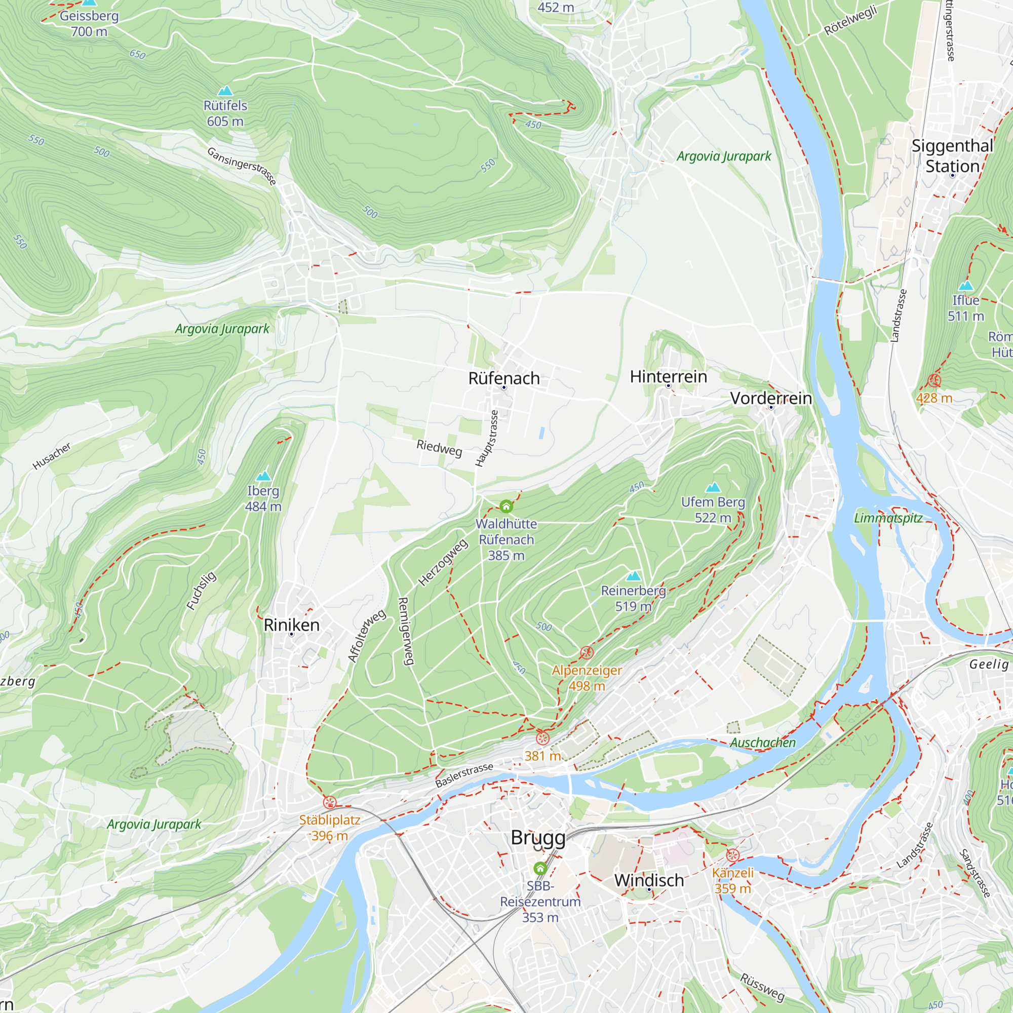 Waldhütte Rüfenach map