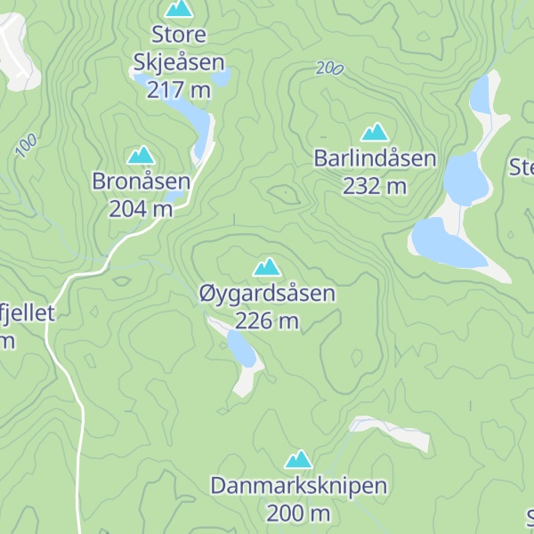 Map of Øygardsåsen