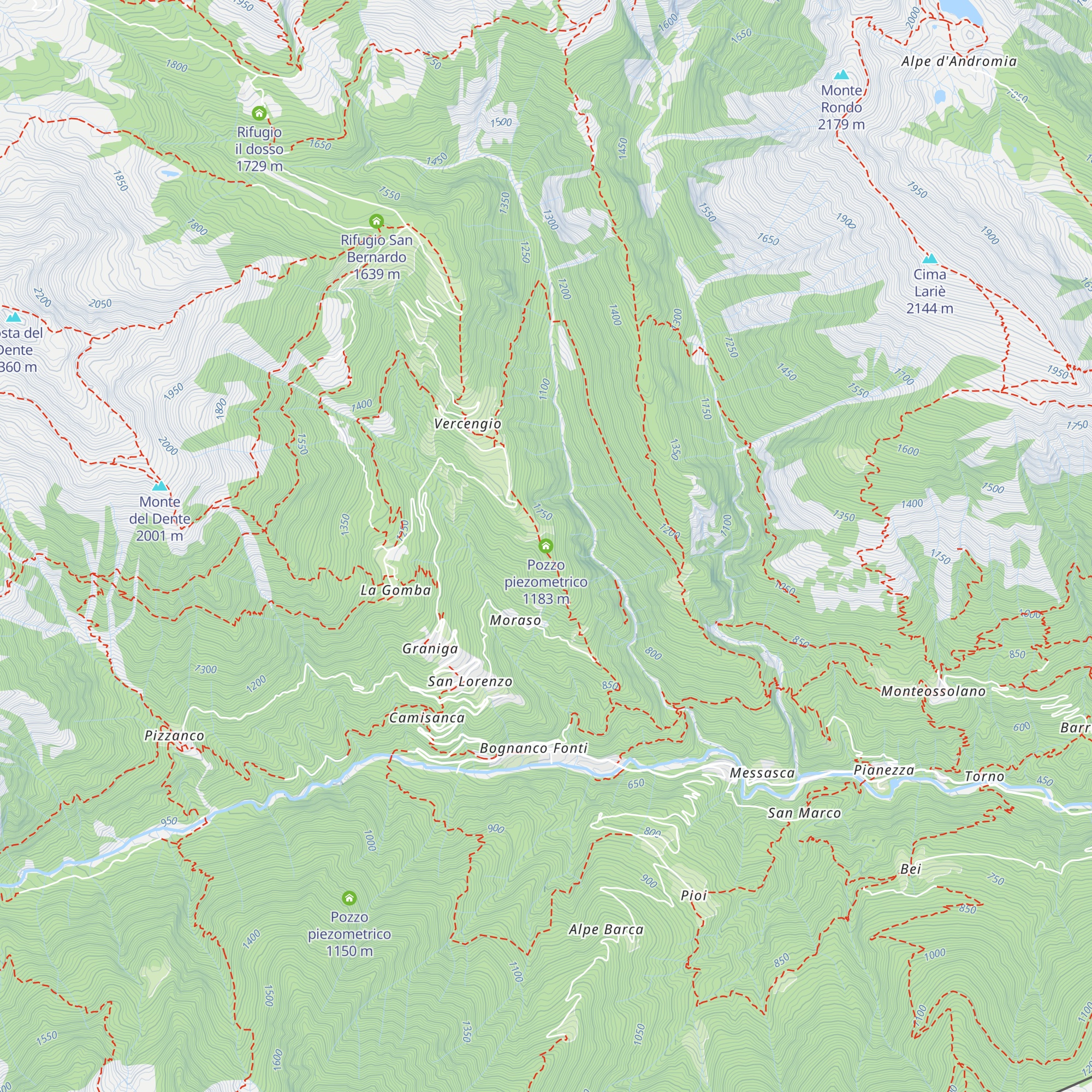 Pozzo piezometrico map