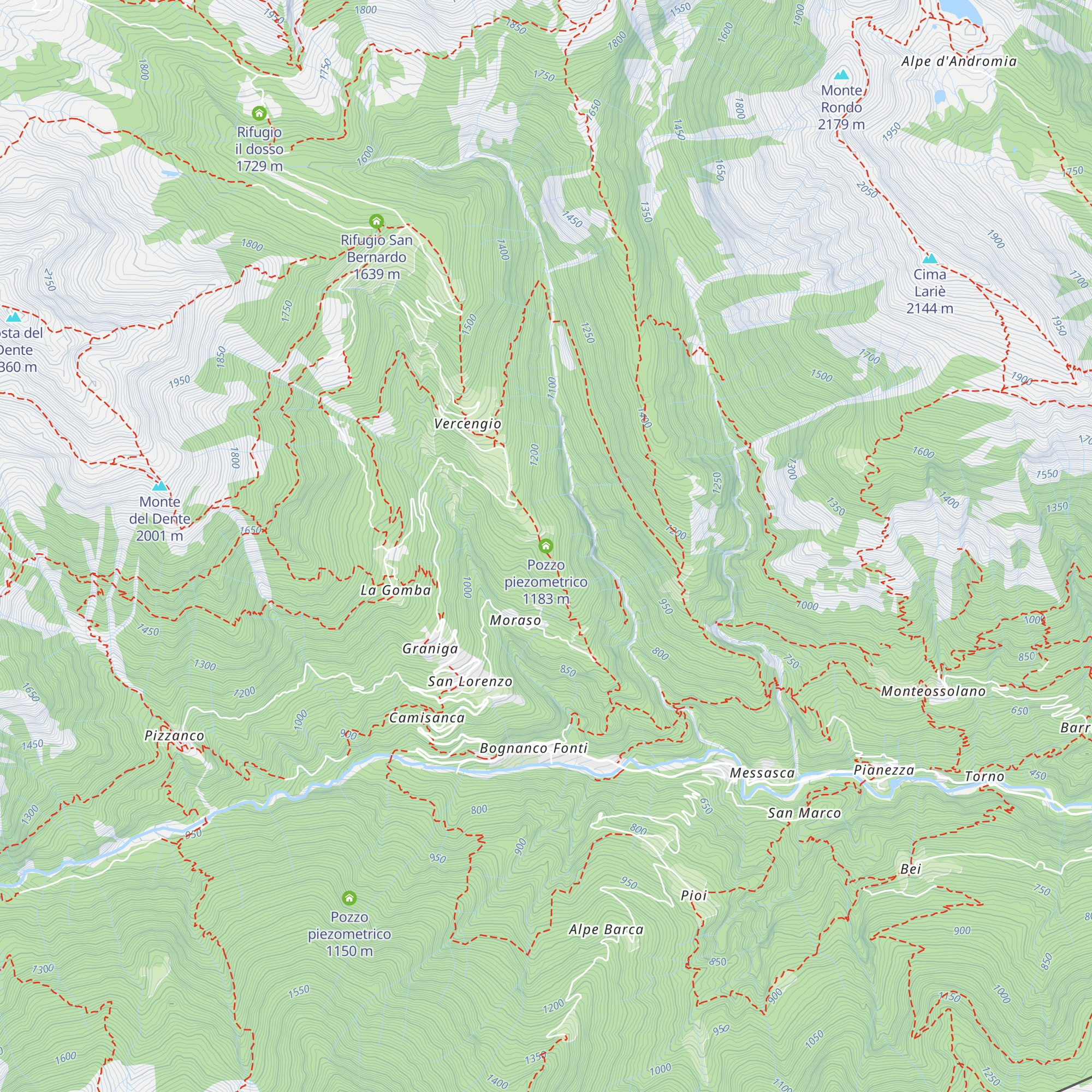 Pozzo piezometrico map