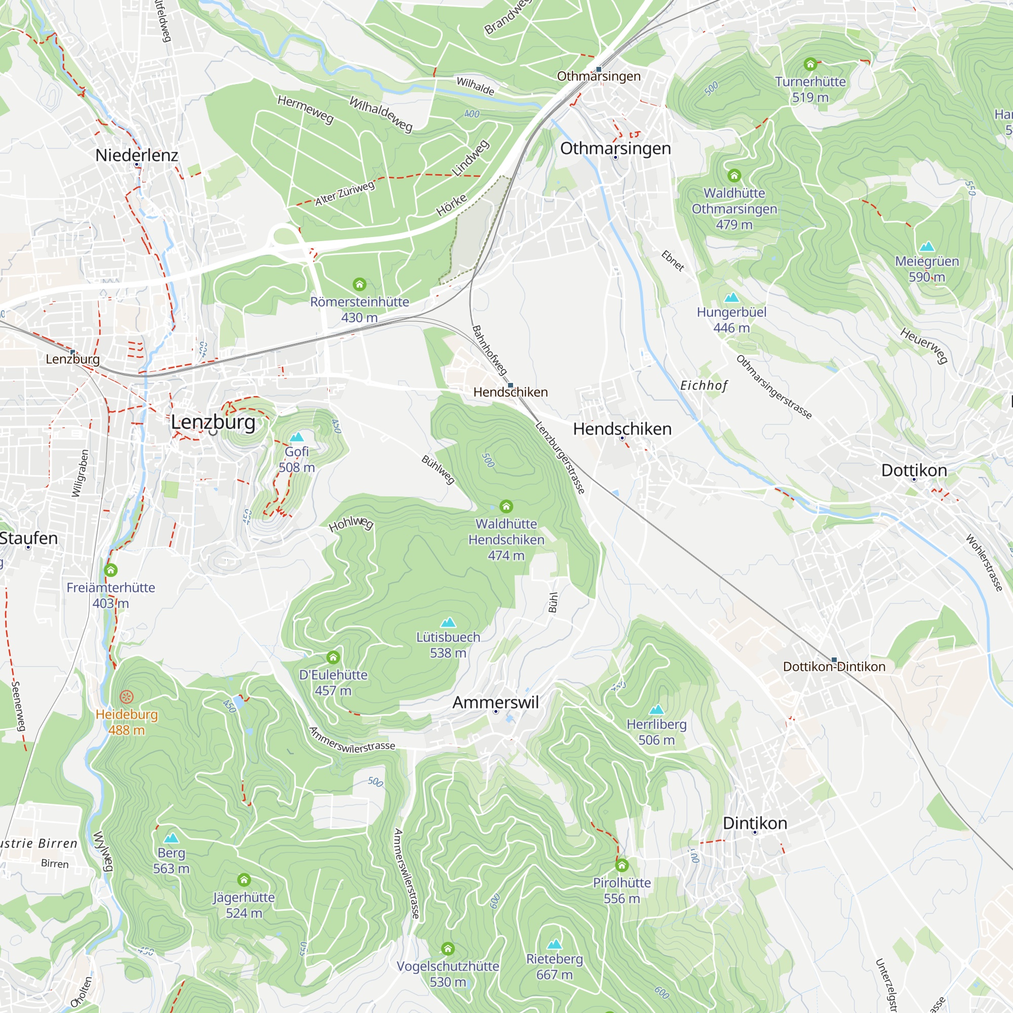 Waldhütte Hendschiken map
