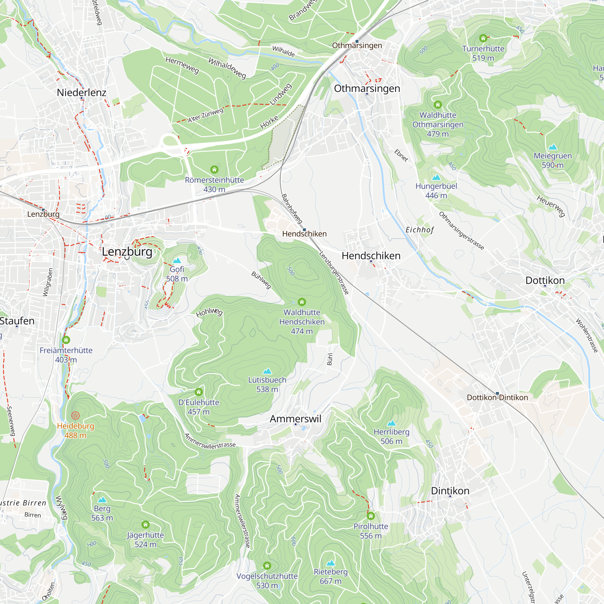 Waldhütte Hendschiken map
