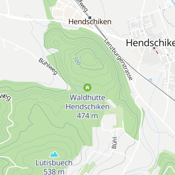 Map of Waldhütte Hendschiken
