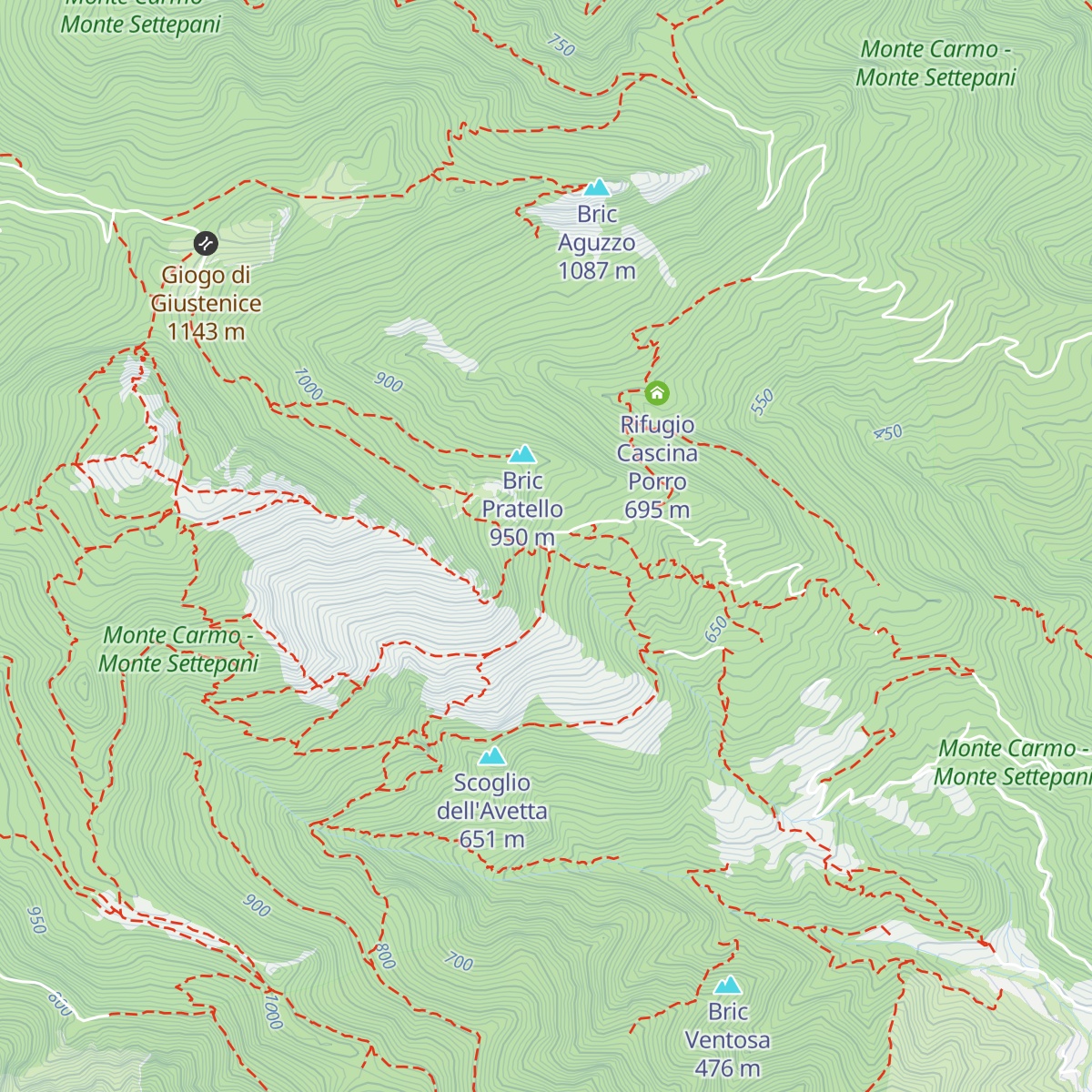 Rifugio Pian delle Bosse map