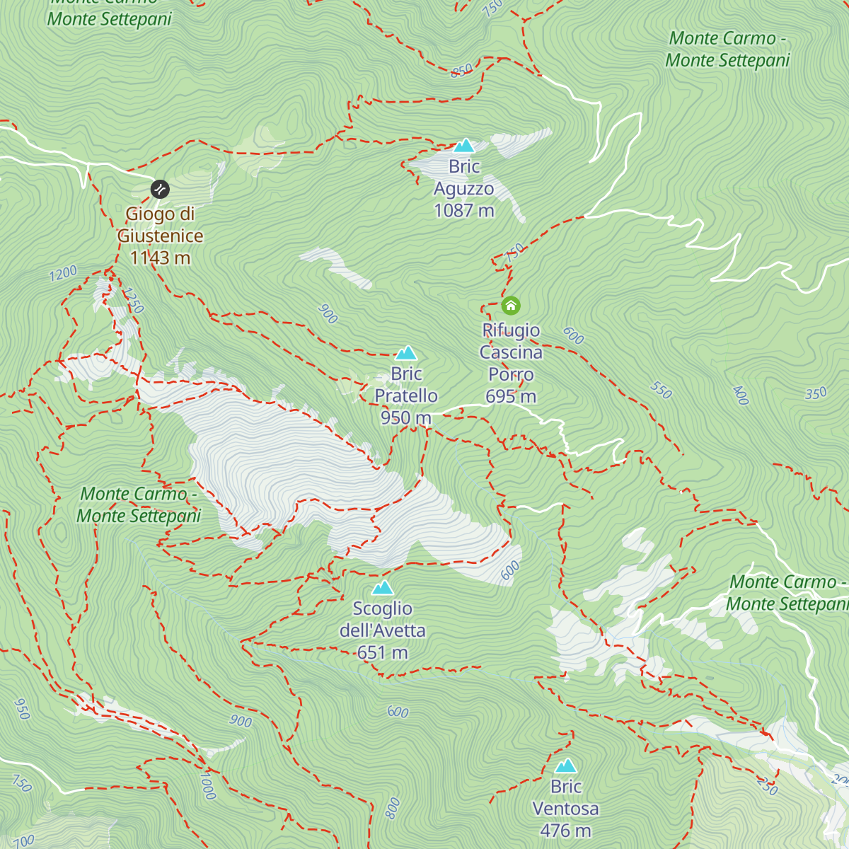 Rifugio Pian delle Bosse map