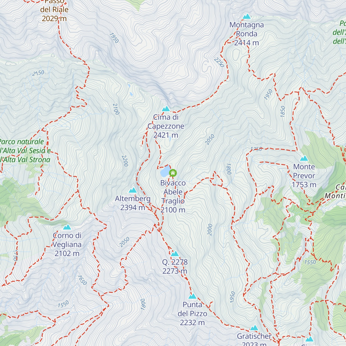 Bivacco Abele Traglio map