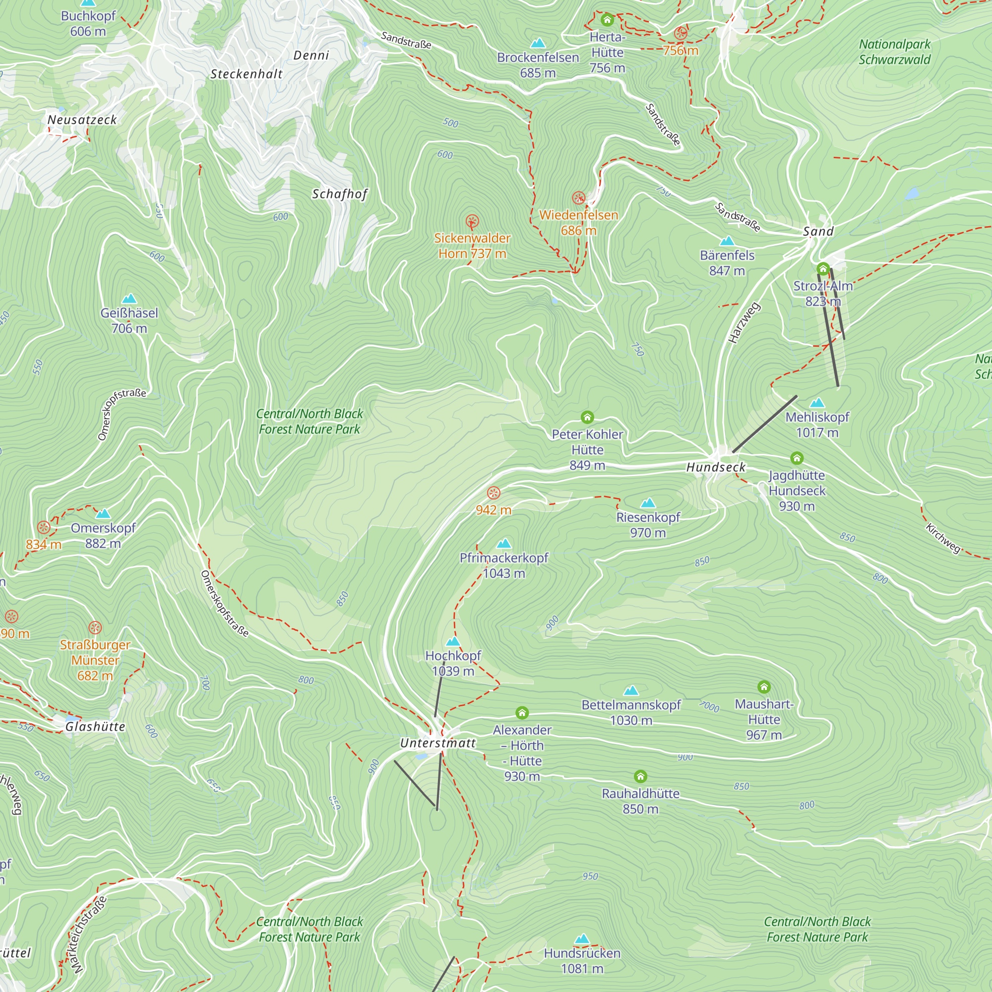 Fidelenhütte map