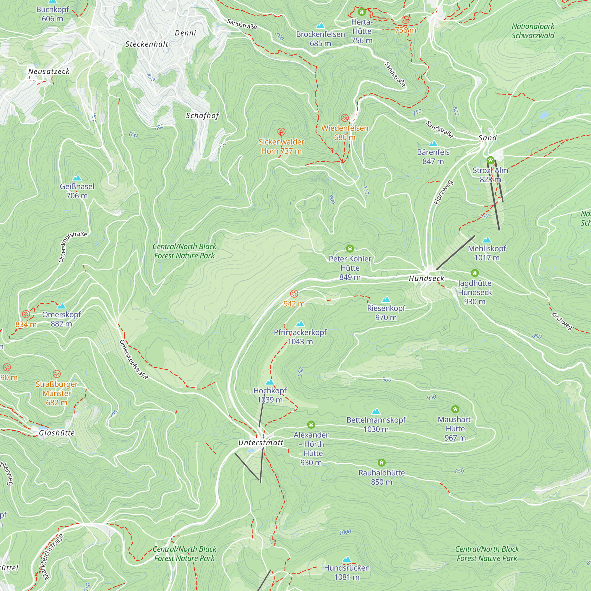 Fidelenhütte map