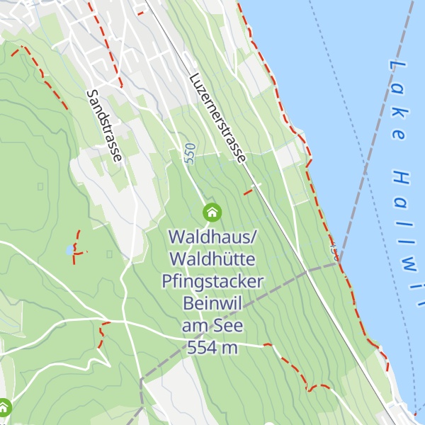 Map of Waldhaus/Waldhütte Pfingstacker Beinwil am See