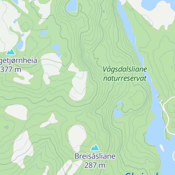 Map of Nordre Breisåsliane