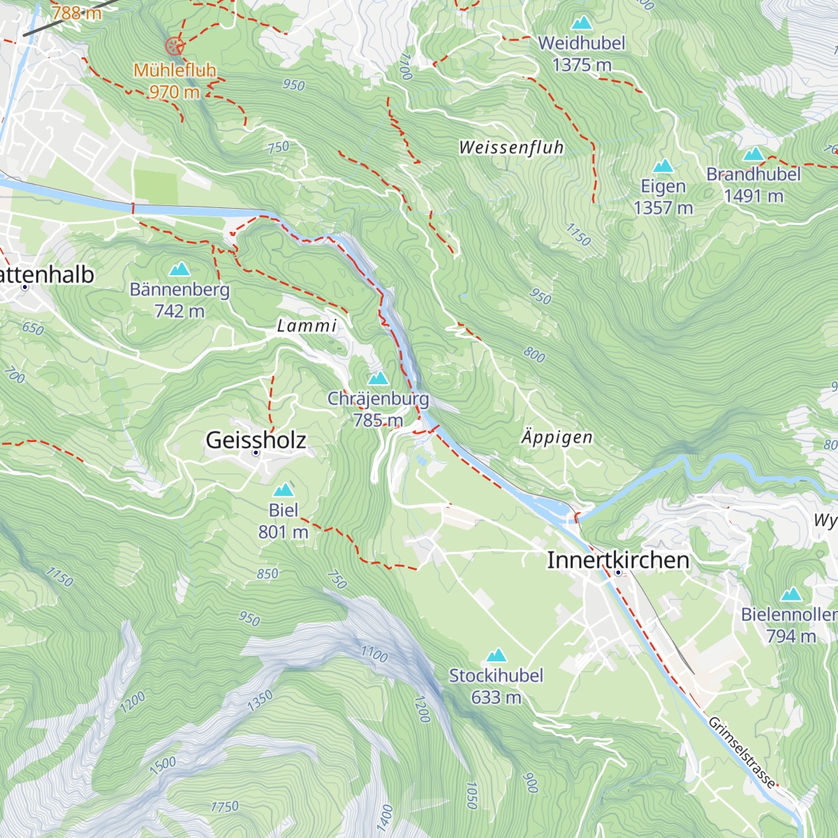 Aareschlucht Osteingang map