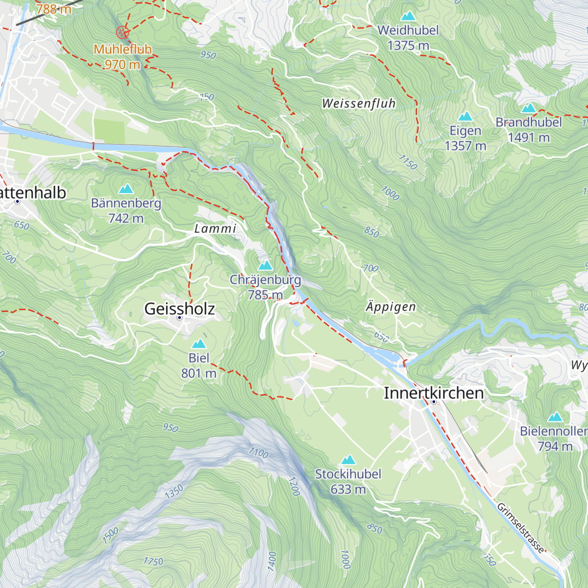 Aareschlucht Osteingang map