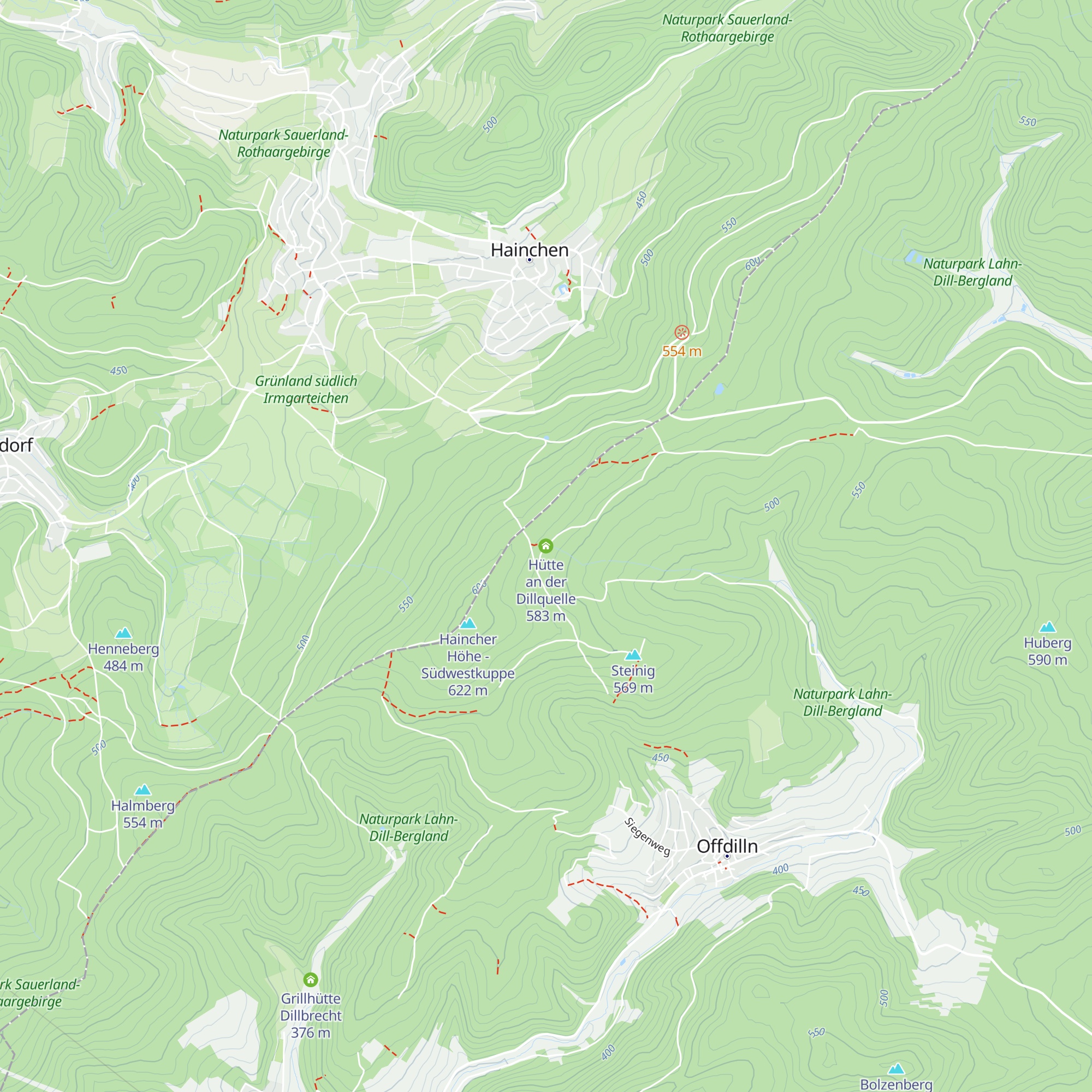 Hütte an der Dillquelle map