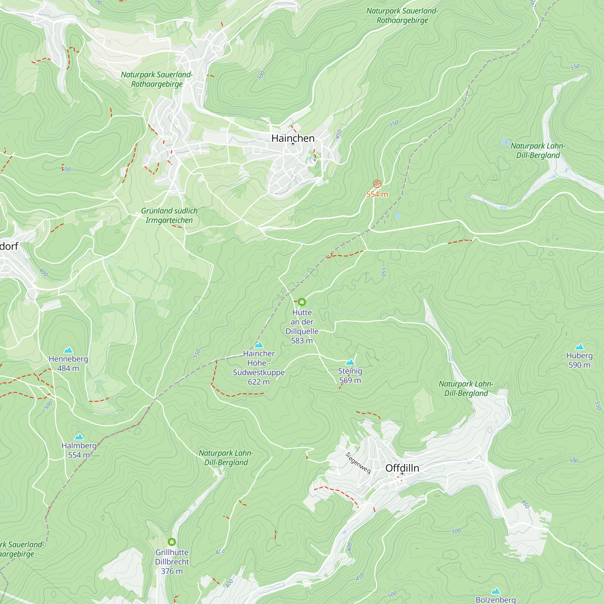 Hütte an der Dillquelle map