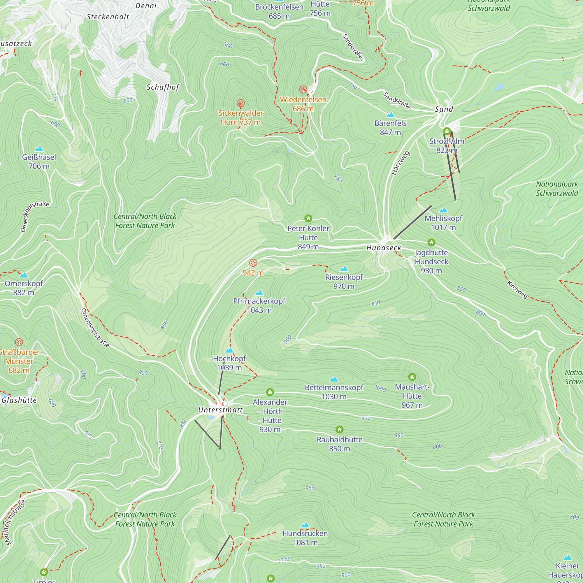Skihütte Ottersweier map