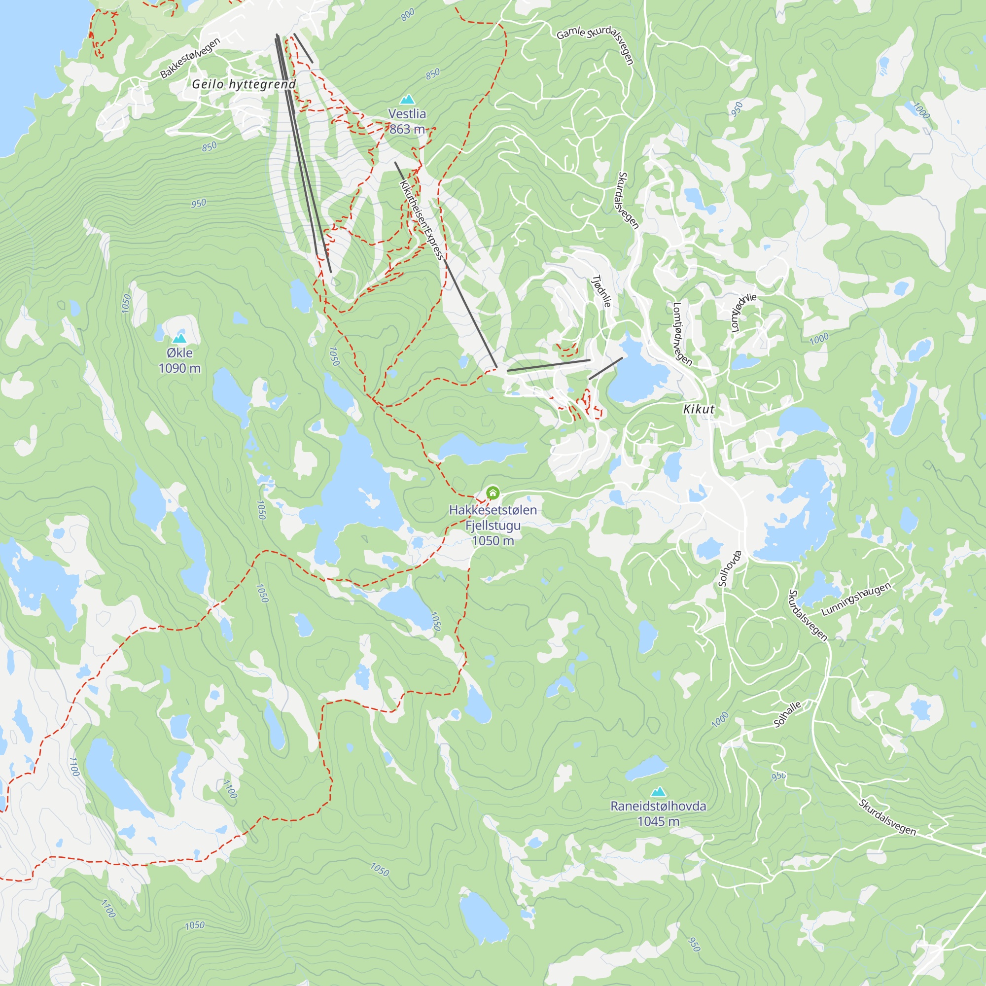 Hakkesetstølen Fjellstugu map