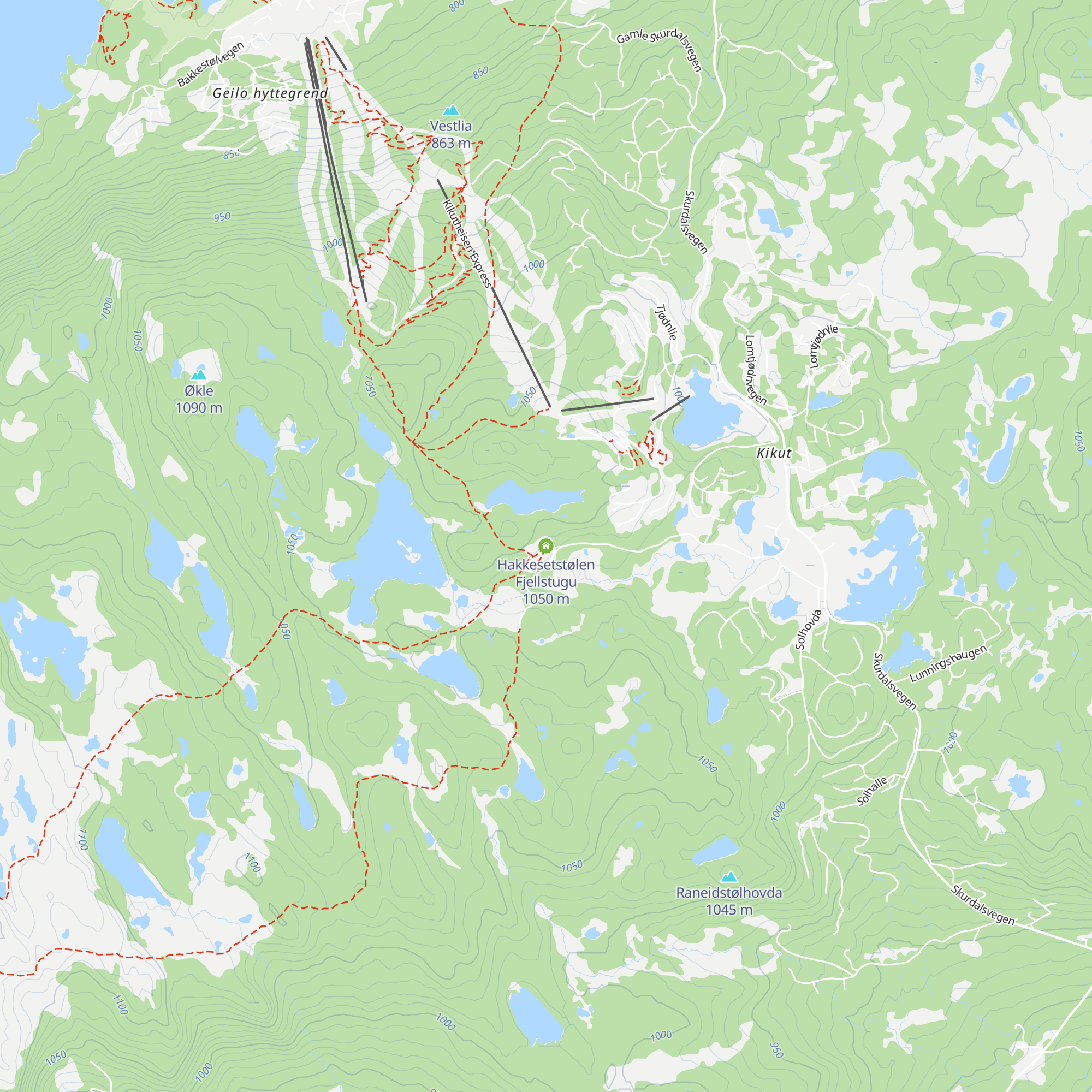 Hakkesetstølen Fjellstugu map