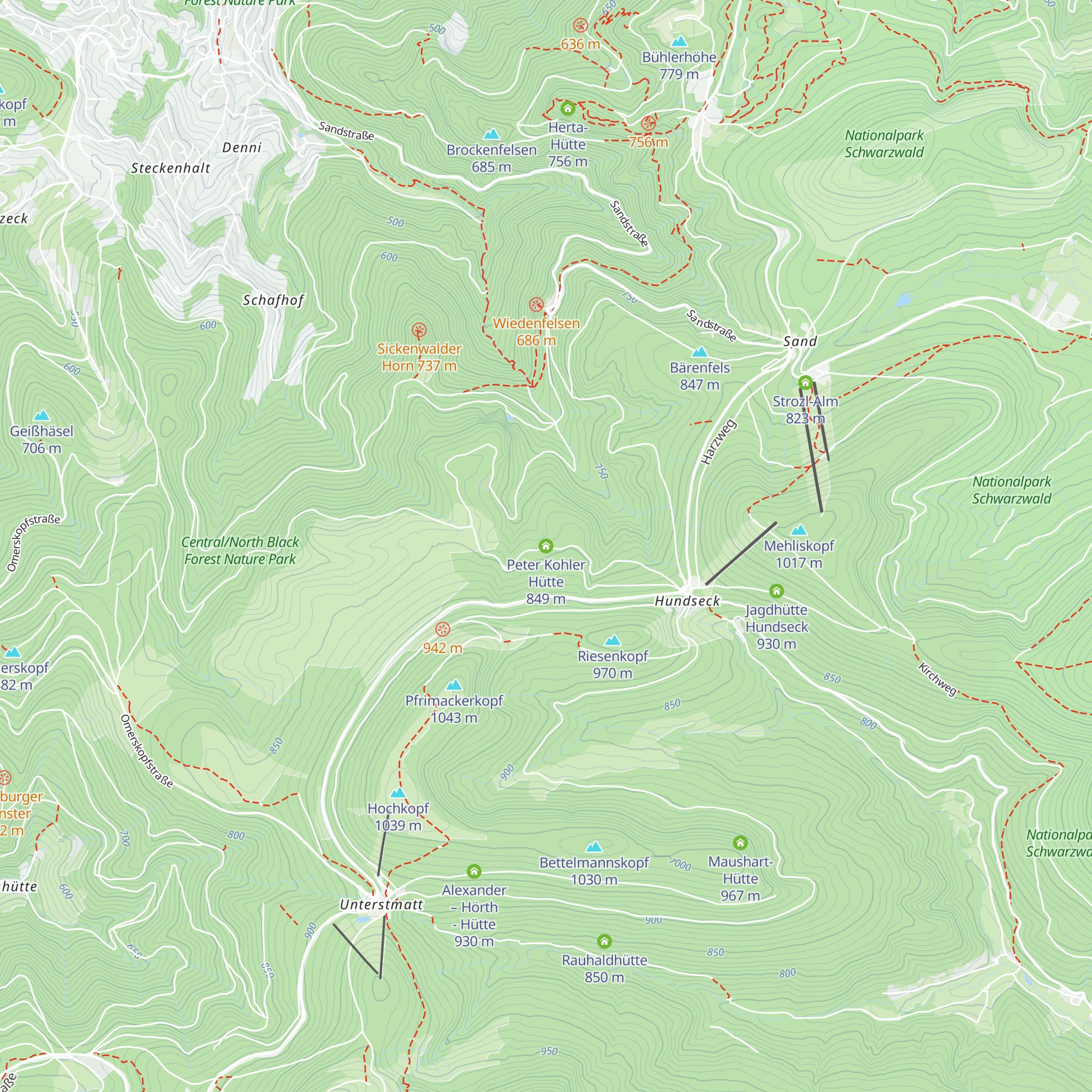 Peter Kohler Hütte map